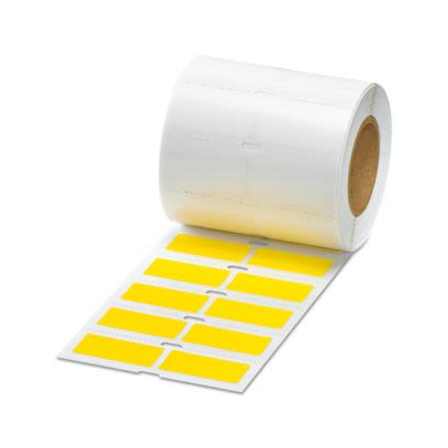 Phoenix Contact Yellow Label, 38 mm Width, 1000 Per Roll Qty, 17 mm