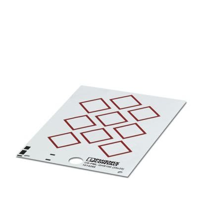 Phoenix Contact White, Red Polyester Safety Label 25 mm x 25 mm