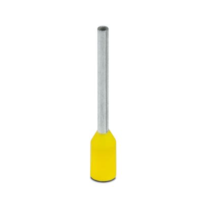 Phoenix Contact Insulated Ferrule, 10 mm Pin Length, 0.8 mm Pin Diameter, Yellow to 24 AWG Wire Size