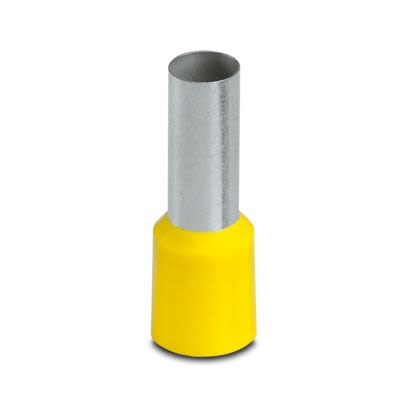 Phoenix Contact, AI25 -16 YE Insulated Ferrule, 16 mm Pin Length, 7.3 mm Pin Diameter, Yellow to 4 AWG Wire Size