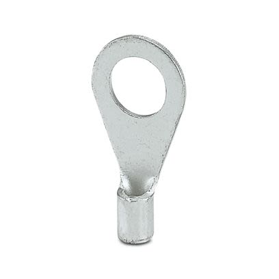 Phoenix Contact Uninsulated Ring Terminal, M6 Stud Size 17 AWG 14 AWG Wire Size, Silver