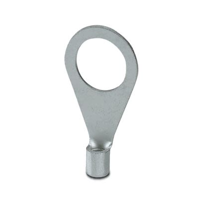 Phoenix Contact, C-RC 6/M12 Uninsulated Ring Terminal, M12 Stud Size 14 AWG 10 AWG Wire Size, Silver