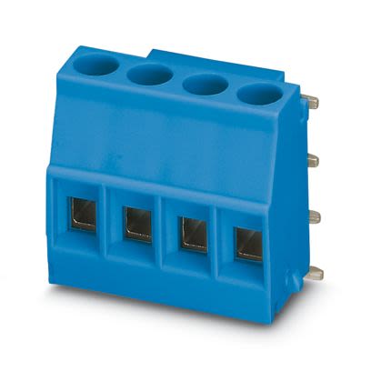 Phoenix Contact MKDSO Series PCB Terminal Block, 4-Contact, 5 mm Pitch, Wave Soldering Mount, 1 Row