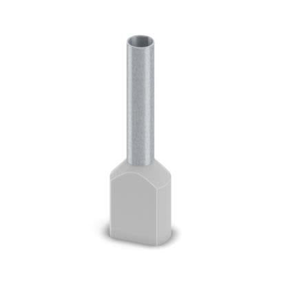 Phoenix Contact, Ferrule A Insulated Bootlace Ferrule, 18 mm Pin Length, 3.8 mm Pin Diameter, Grey to 12 AWG Wire Size