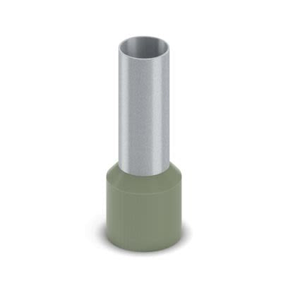 Phoenix Contact, Ferrule A Insulated Bootlace Ferrule, 25 mm Pin Length, 10.3 mm Pin Diameter, Green to 1 AWG Wire Size