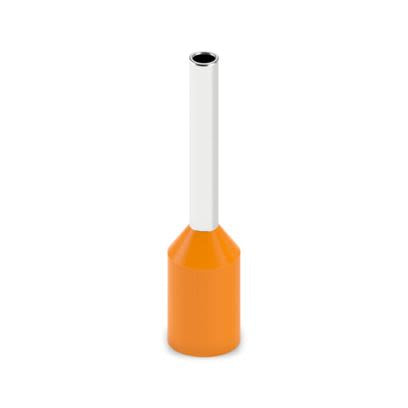 Phoenix Contact, AI-GB Insulated Ferrule, 8 mm Pin Length, 1.1 mm Pin Diameter, Orange to 20 AWG Wire Size