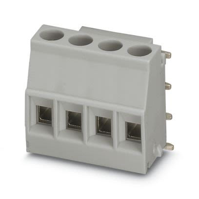 Phoenix Contact MKDSO Series PCB Terminal Block, 4-Contact, 5 mm Pitch, Wave Soldering Mount, 1 Row