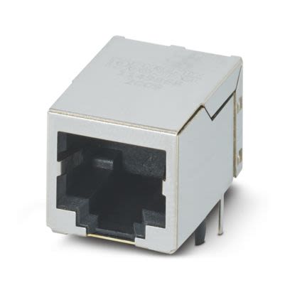 Phoenix Contact CUC-SP-J1ST-A/R4LB Series RJ45 Connector Female, PCB, Through Hole Shielded Straight 2 Port 8 Way