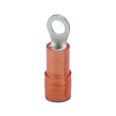 Phoenix Contact, C-RCEI Insulated Ring Terminal, M3 Stud Size 20 AWG 16 AWG Wire Size, Red