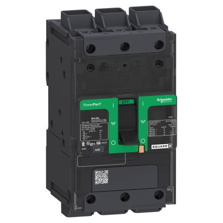 Schneider Electric, PowerPact, PowerPact Circuit Breaker 3-Pole 125A, Breaking Capacity 18 kA, Screw, DIN Rail