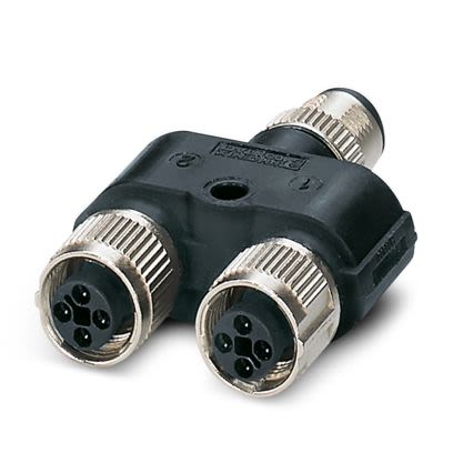 Phoenix Contact Straight Circular Connector Adapter 4 M12 Male 4 M12 Female