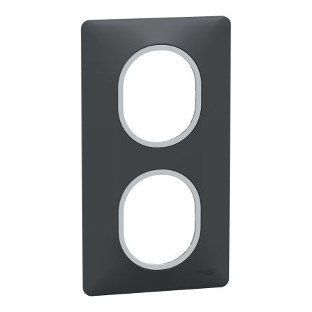 Schneider Electric Anthracite 2 Gang Light Switch Cover