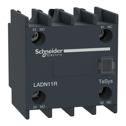 Schneider Electric Auxiliary Contact Block, 2 Contact, NO/NC, LADN, Screw, LADN11R