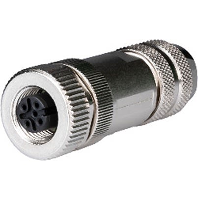 B&R Male 5 way Straight to Female 5 way M12 Connector