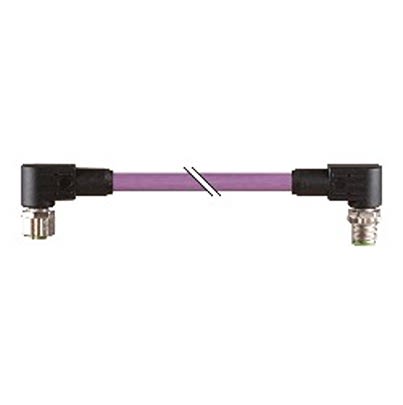 B&R Male 4 way Right Angle to Female 4 way 4 Pin Socket Actuator/Sensor Cable, 500 mm