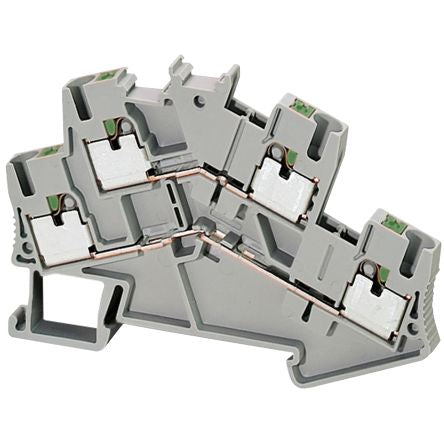 Schneider Electric NSYTRP24D Linergy Series Terminal Block Grey, 2.5mm², 2-Level, Push-in, CSA