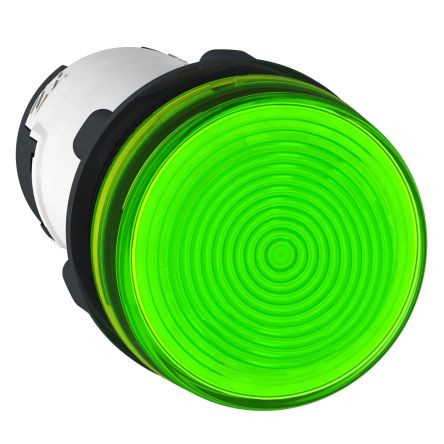 Schneider Electric, Harmony XB7, Panel Mount Green Incandescent Lamp Pilot Light, 22 mm Cutout, IP54, Round, 230V ac