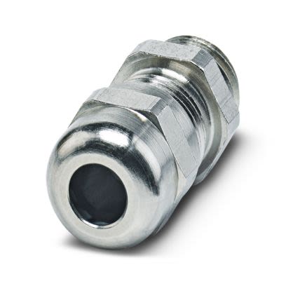 Phoenix Contact G-INSEC Series Silver Nickel Plated Brass Cable Gland, M12 x 1.5 Thread, 4 mm min., 6.5 mm max., IP68