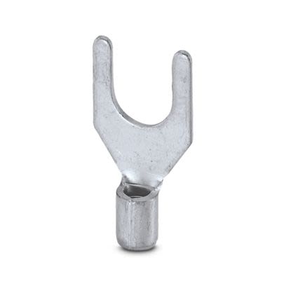 Phoenix Contact, C-FC Uninsulated Fork Terminal, 13 AWG to 9 AWG, M8 Stud Size, Silver