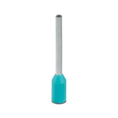 Phoenix Contact Insulated Ferrule, 10 mm Pin Length, 0.8 mm Pin Diameter, Turquoise to 22 AWG Wire Size