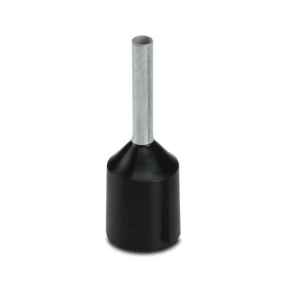 Phoenix Contact, AI-XL Insulated Ferrule, 10 mm Pin Length, 1.8 mm Pin Diameter, Black to 16 AWG Wire Size