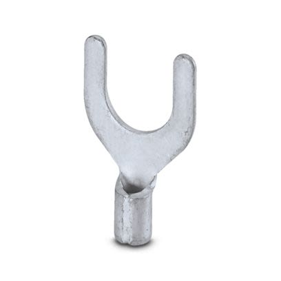 Phoenix Contact, C-FC Uninsulated Fork Terminal, 20 AWG to 17 AWG, M6 Stud Size, Silver