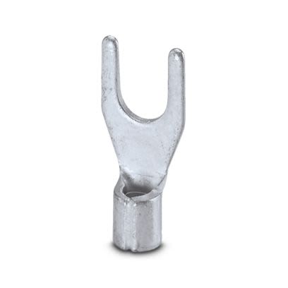 Phoenix Contact, C-FC Uninsulated Fork Terminal, 17 AWG to 13 AWG, M4 Stud Size, Silver