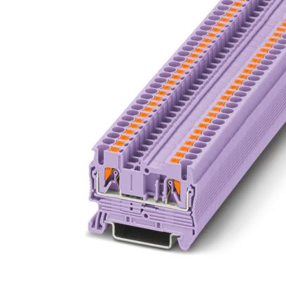 Phoenix Contact 1233140 PT Series Feed Through Terminal Block Violet, 2.5mm², 1-Level, Push-in, UKCA-EX, IECEx, EAC Ex,