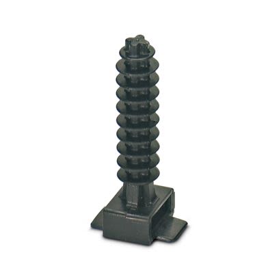Phoenix Contact Black Drive In Cable Tie Mount 9 mm x 20mm x 13 mm
