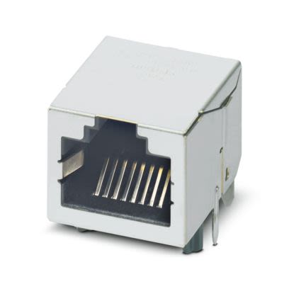 Phoenix Contact CUC-IND-J1ST-A/R4LS Series RJ45 Connector Female, PCB, Through Hole Shielded Straight 1 Port 8 Way