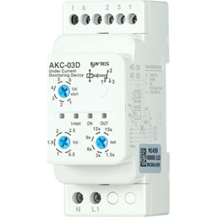 ENTES Current Monitoring Relay, 1 Phase, 1 CO, DIN Rail, 0.5A to 60A, 230V ac