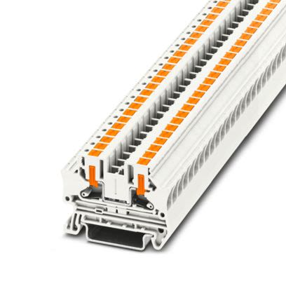 Phoenix Contact 1358168 PTV 4 WH Series Feed Through Terminal Block White, 4mm², 1-Level, Push-in, ATEX, EAC Ex, IECEx,