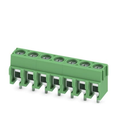Phoenix Contact PCB Terminal Block, 7-Contact, 5 mm Pitch, Wave Soldering Mount, 1 Row