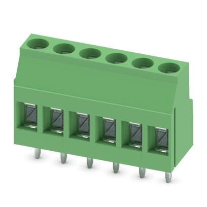 Phoenix Contact MKDS 3 Series PCB Terminal Block, 6-Contact, 5 mm Pitch, Wave Soldering Mount, 1 Row
