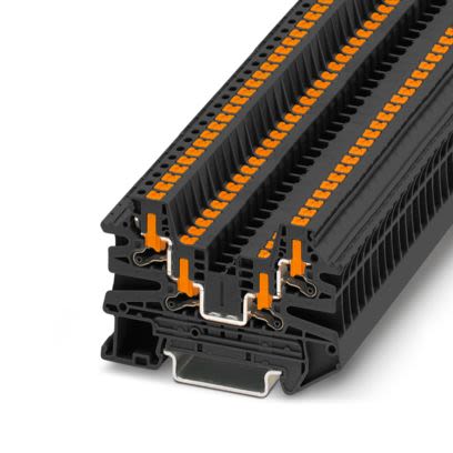 Phoenix Contact 1291510 PTV Series Feed Through Terminal Block Black, 2.5mm², 1-Level, Push-in, ATEX, IECEx