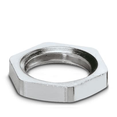 Phoenix Contact Silver Nickel Plated Brass Cable Gland Locknut, M16 Thread