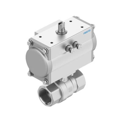 Festo Ball type Pneumatic Actuated Valve, 8 bar, EN 10226-1, Female 1-1/4 in