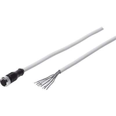 Festo Female 8 way M12, Straight to Unterminated Cable Assembly, 20 m