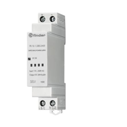 Finder 78 Switched Mode Power Supply DIN Rail Power Supply 256V ac AC Input 24V, 500 mA Output 12 W