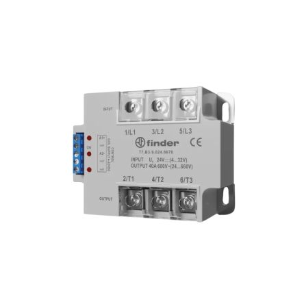Finder 77 Series Industrial Mount Solid State Relays, 25 A Load, Rail Mount, 600 V ac/dc Load, 230V ac/dc Control