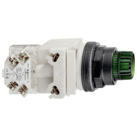 Schneider Electric 9001 Series Green Spring Return Push Button Head, 30 mm Cutout, IP66