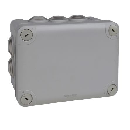 Schneider Electric Grey Polypropylene Junction Box, IP55, 10 Terminals, 125 mm, 165mm 85 mm