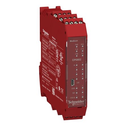 Schneider Electric XPSMCM Series Safety Controller, 8 Safety Inputs, 2 Safety Outputs, 24V dc