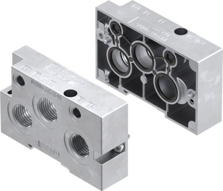 Festo NEV series 3 station G Manifold End Base for use with Solenoid/Pneumatic Valves, 161104