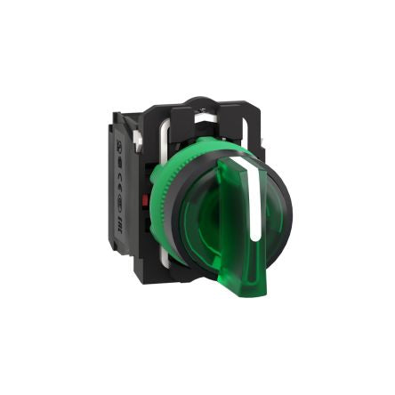 Schneider Electric Knob Selector Switch - (SPDT) 22 mm Cutout Diameter Illuminated 3 Positions