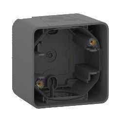 Schneider Electric Mureva Styl Grey RAL 7016 1 Gang Plug Socket Back Boxes Indoor & Outdoor