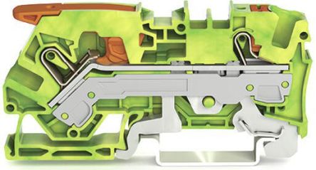 WAGO 2106-5207 Earth Terminal Block Green, Yellow, 6mm², 1-Level, Cage Clamp, IECEx/ATEX