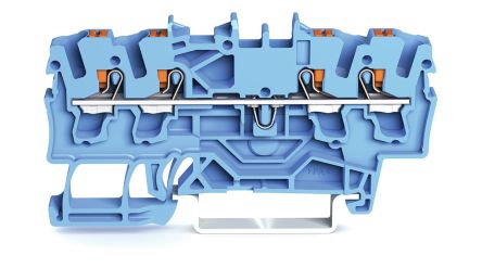 WAGO 2202-1404 Feed Through Terminal Block Blue, 2.5mm², 1-Level, Cage Clamp, IECEx/ATEX