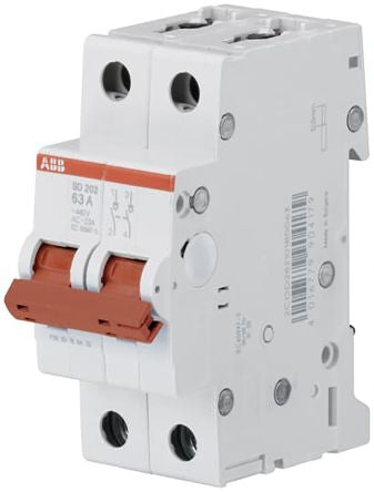 ABB SD200 SD200 Miniature Circuit Breaker, 2-Pole, 40A, 462V ac AC, 131 V dc DC