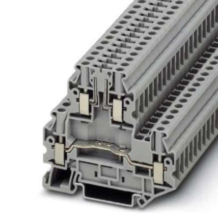 Phoenix Contact 3044801 UTTB Series Disconnect Terminal Block Grey, 0.14mm², 6 mm², 2-Level, Screw